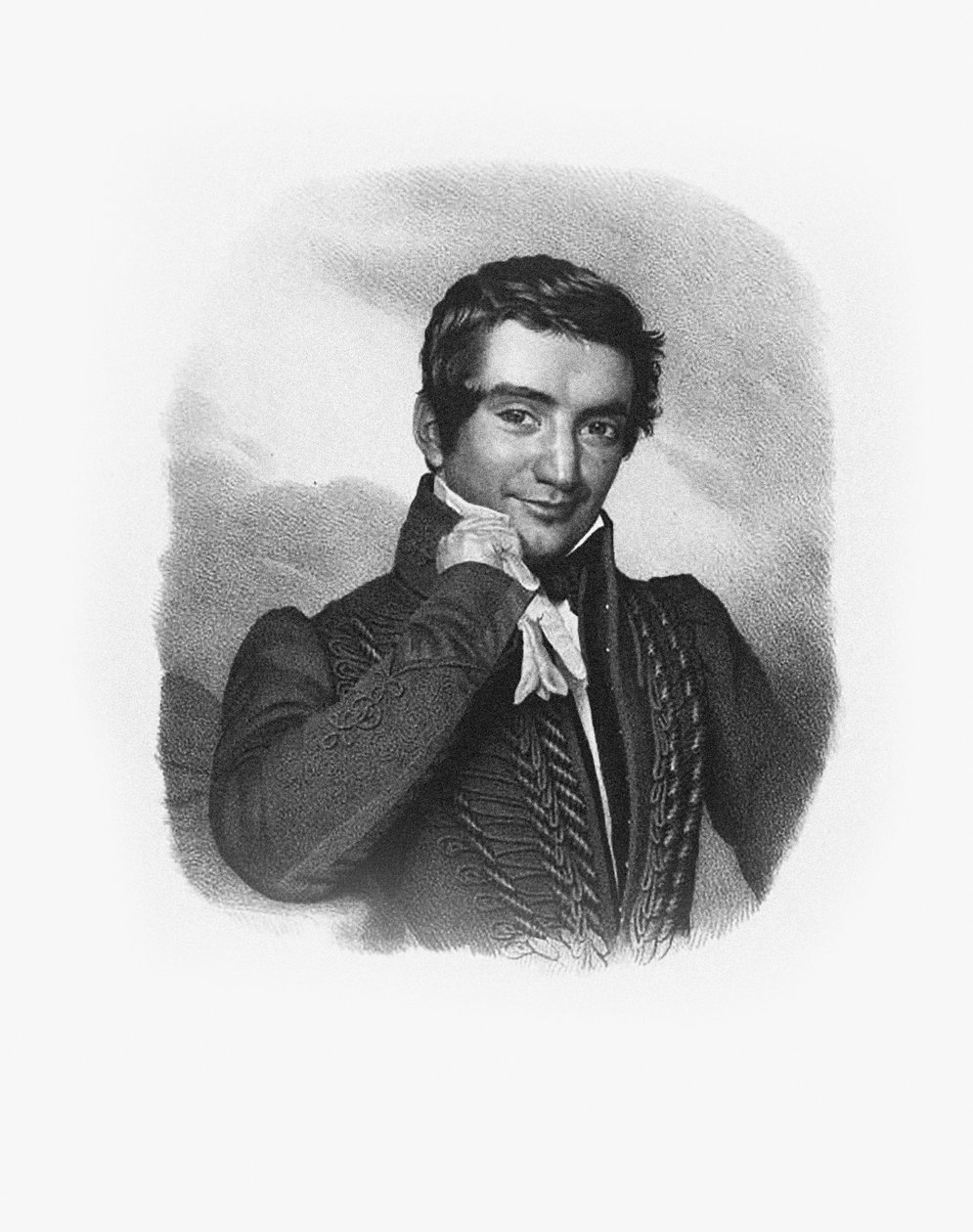 Portrett av komponisten Cesare Pugni 1802-1870. av Unbekannt
