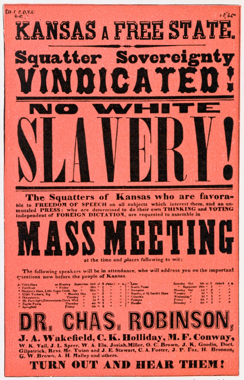 Plakat mot slaveri i Kansas, 1800-tallet av Unbekannt