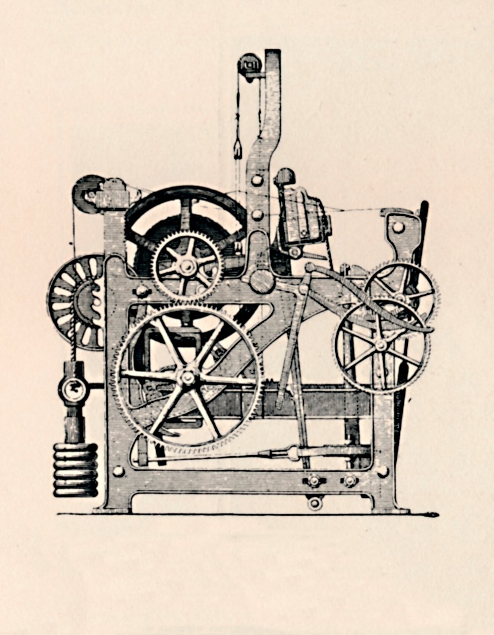Power Loom Side View, 1836, 1904 av Unbekannt