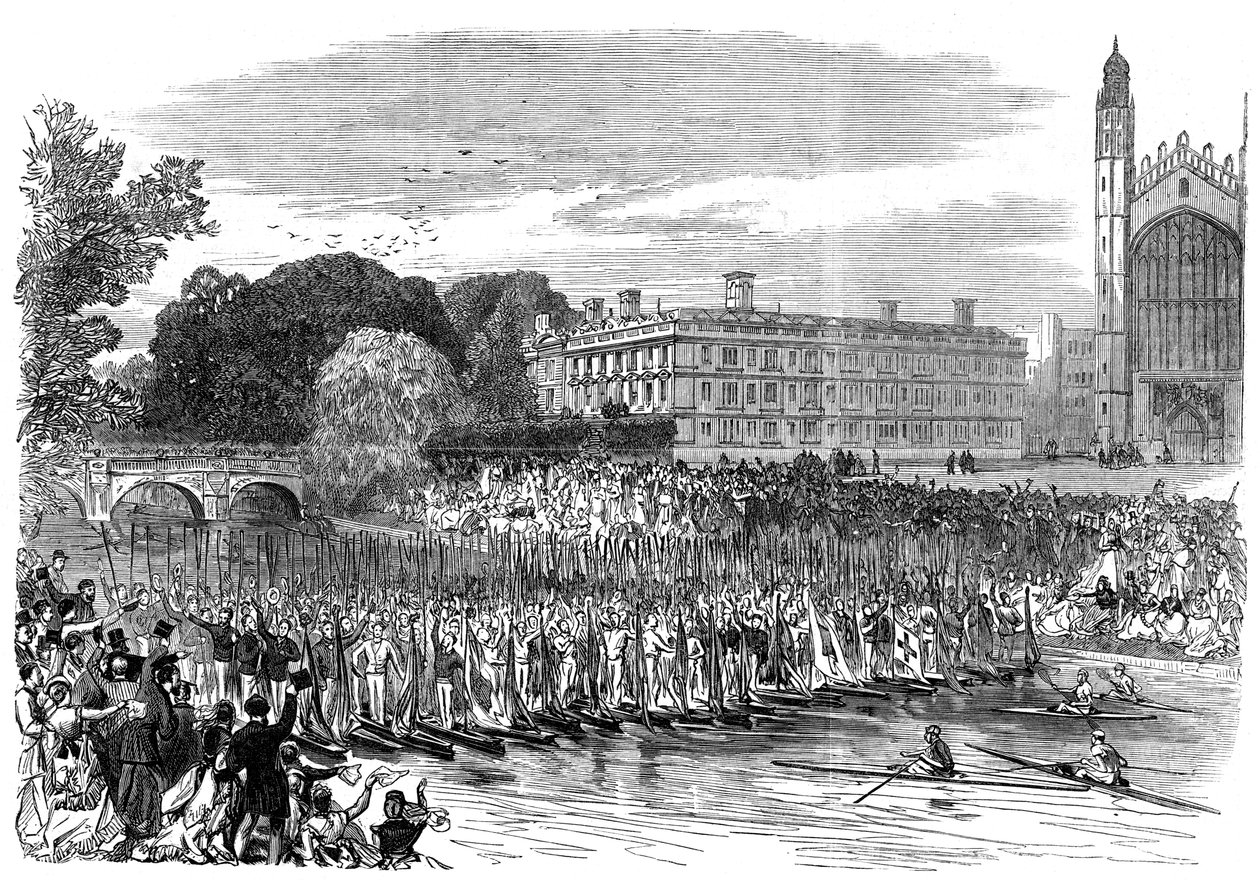 Prosesjon av båter ved Cambridge, 1870 av Unbekannt