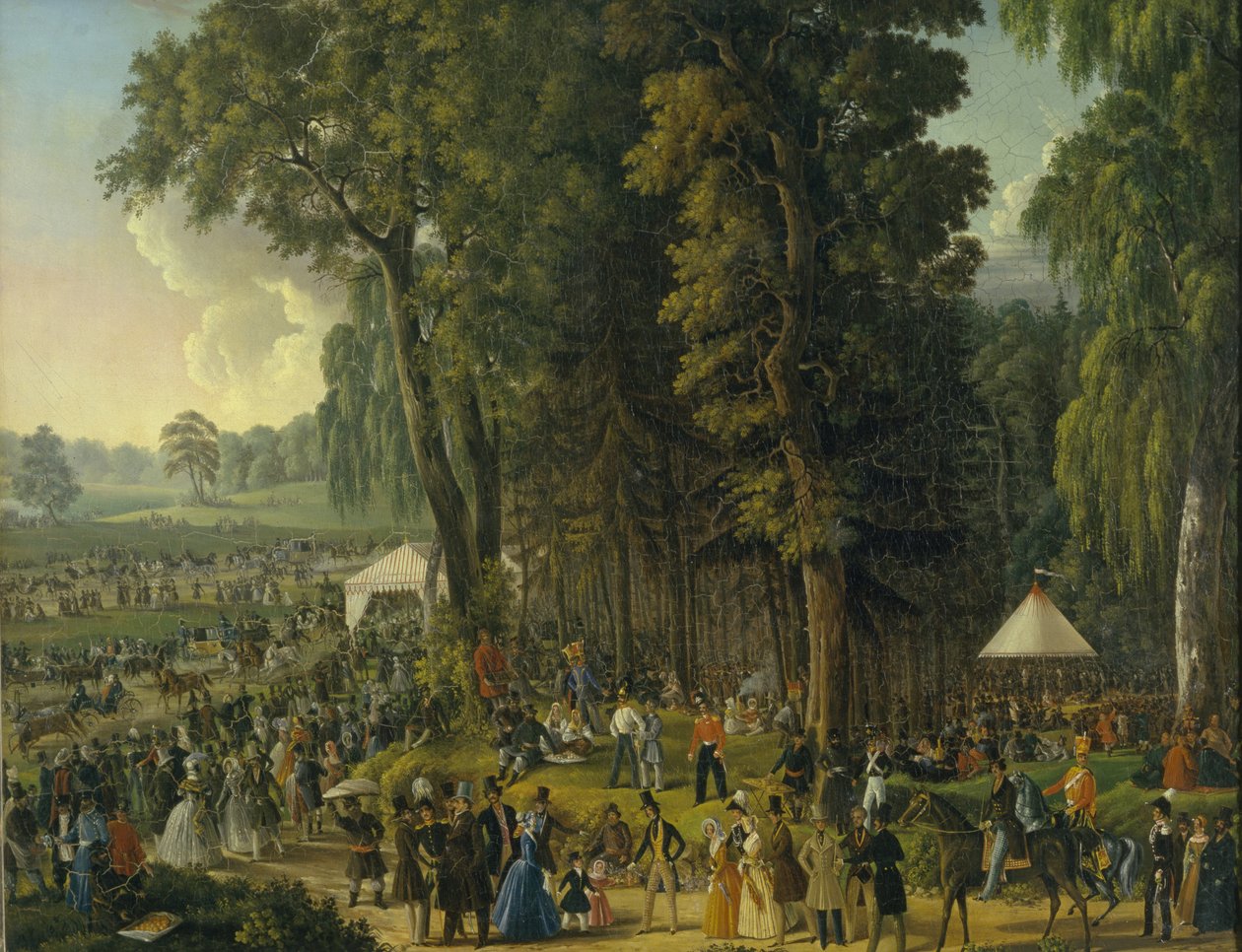 Offentlig glede på Maryina Roshcha i Moskva, 1840-årene av Unbekannt