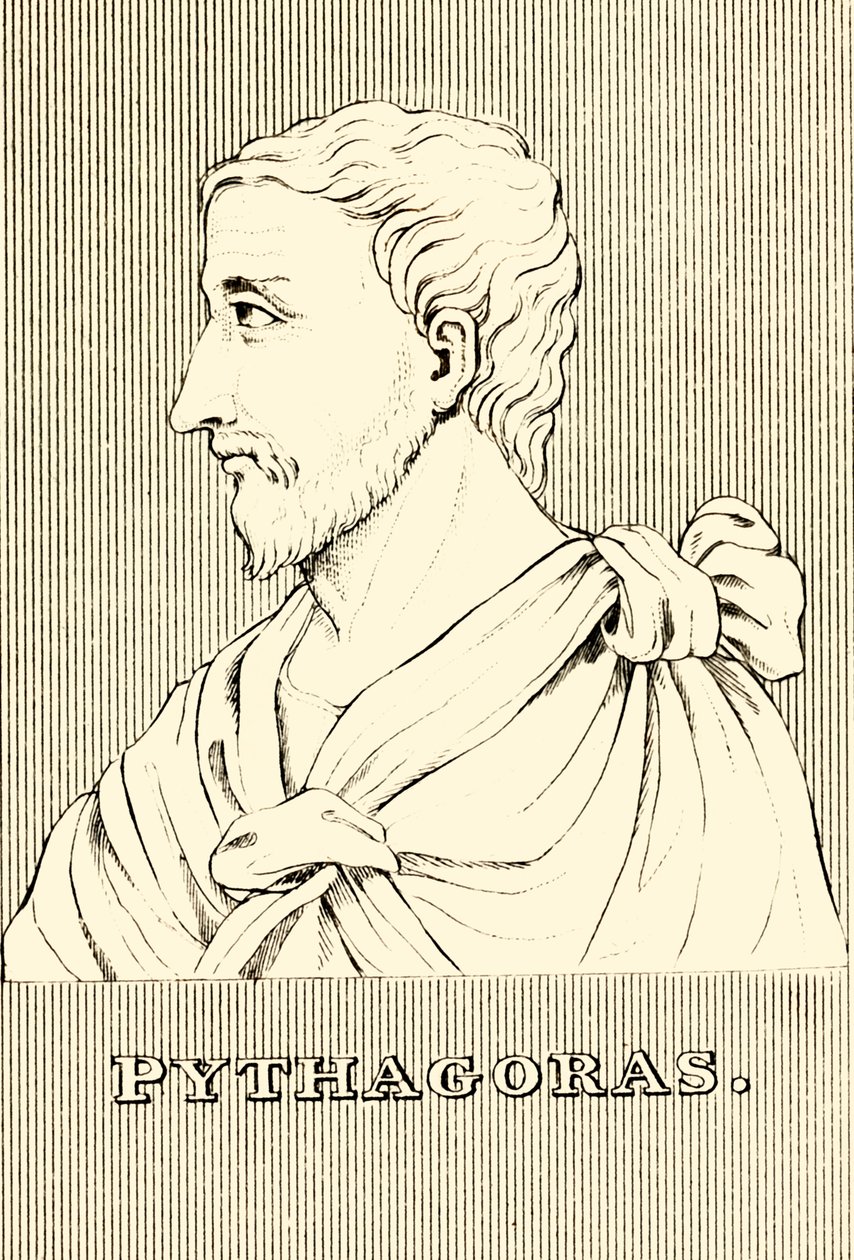 Pythagoras, ca 570-c 495 f.Kr., 1830. av Unbekannt