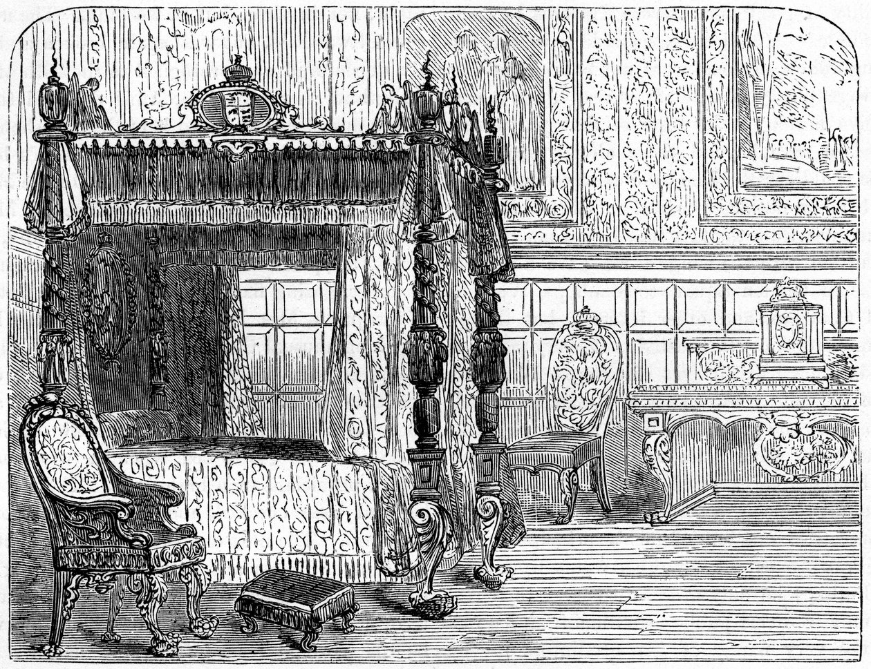 Dronning Annes 1665-1714 sengekammer, 1700-tallet 1800-tallet av Unbekannt