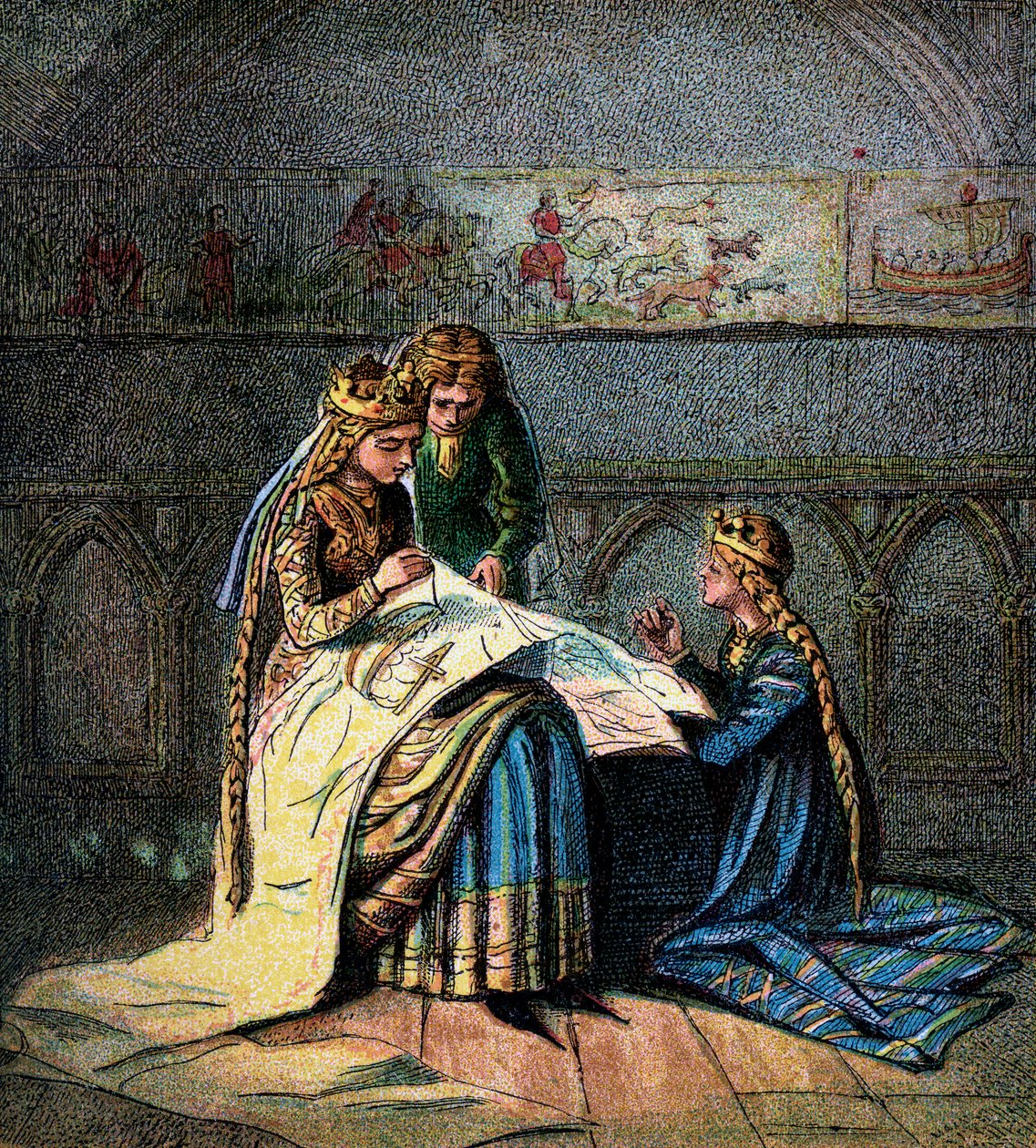 Dronning Matilda og hennes billedvev, c1850 av Unbekannt