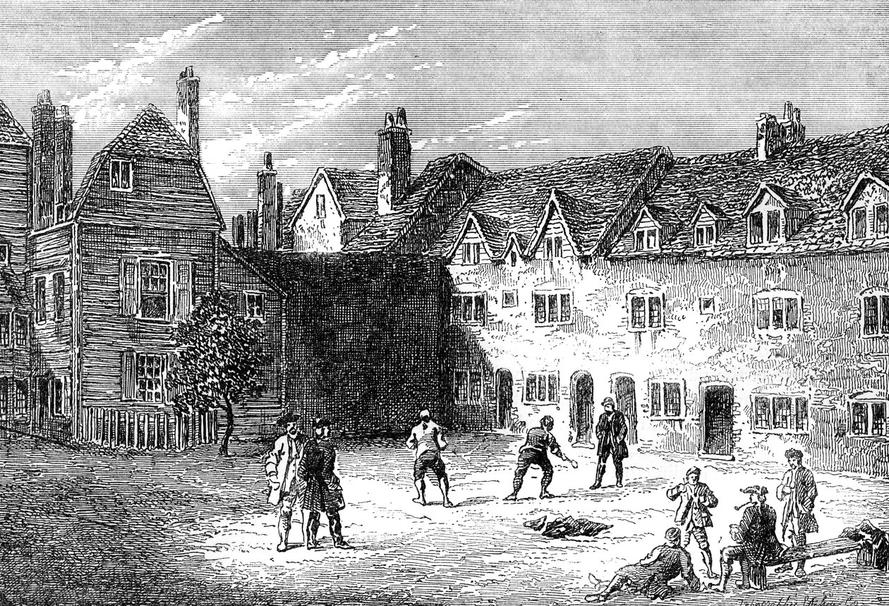 Racquet Court, Marshalsea-fengselet, 1800-tallet av Unbekannt