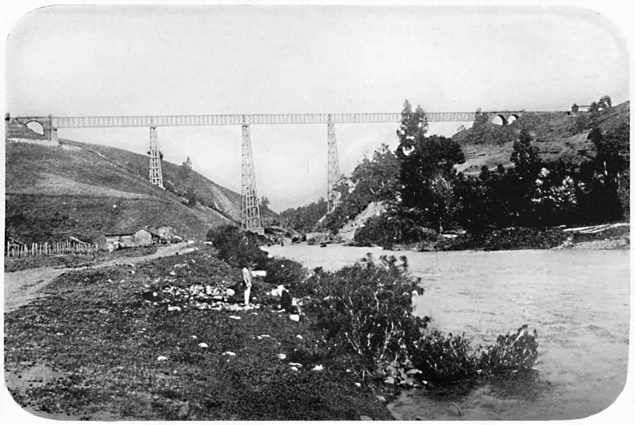 Jernbanebroen over Malleco-elven, Araucania, 1911 av Unbekannt