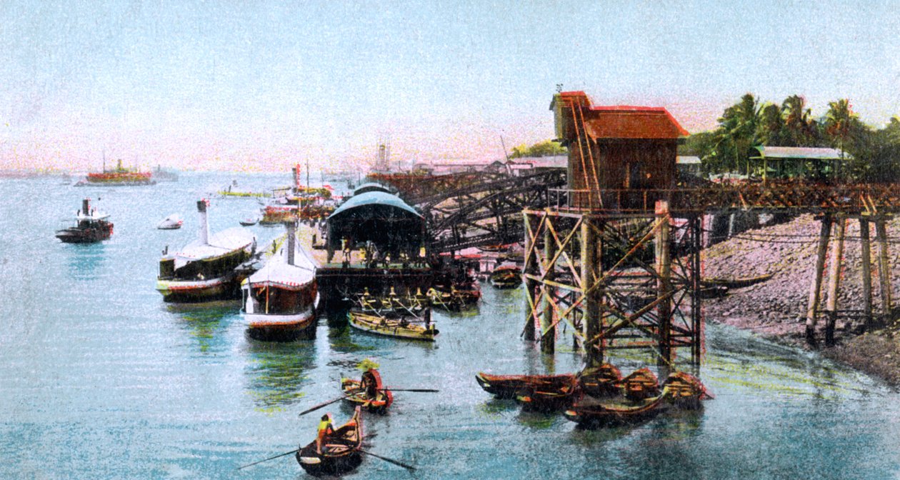 Rangoon havn, Myanmar, ca 1900-tallet av Unbekannt