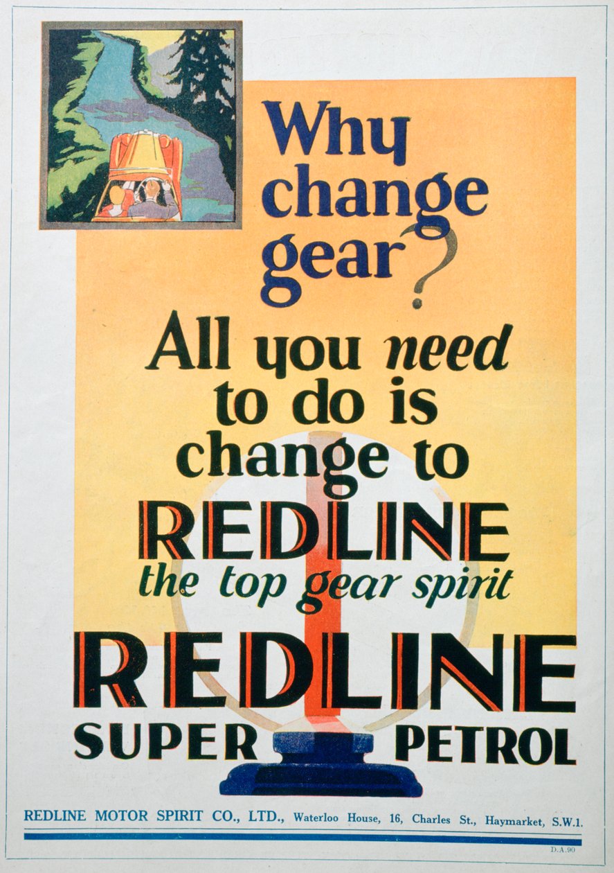 Red Line bensinannonse, 1929 av Unbekannt