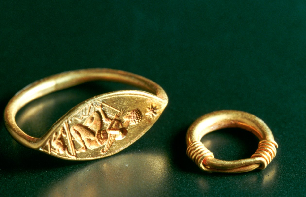 Ring med inskripsjon, smykker, Tunisia, c3rd-4th Century av Unbekannt