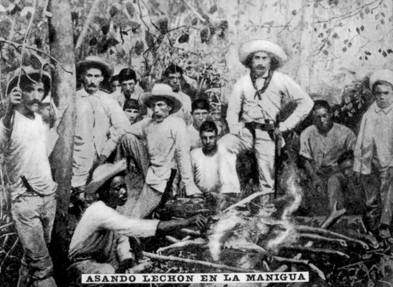 Steking av gris i jungelen, Cuba, c1910 av Unbekannt