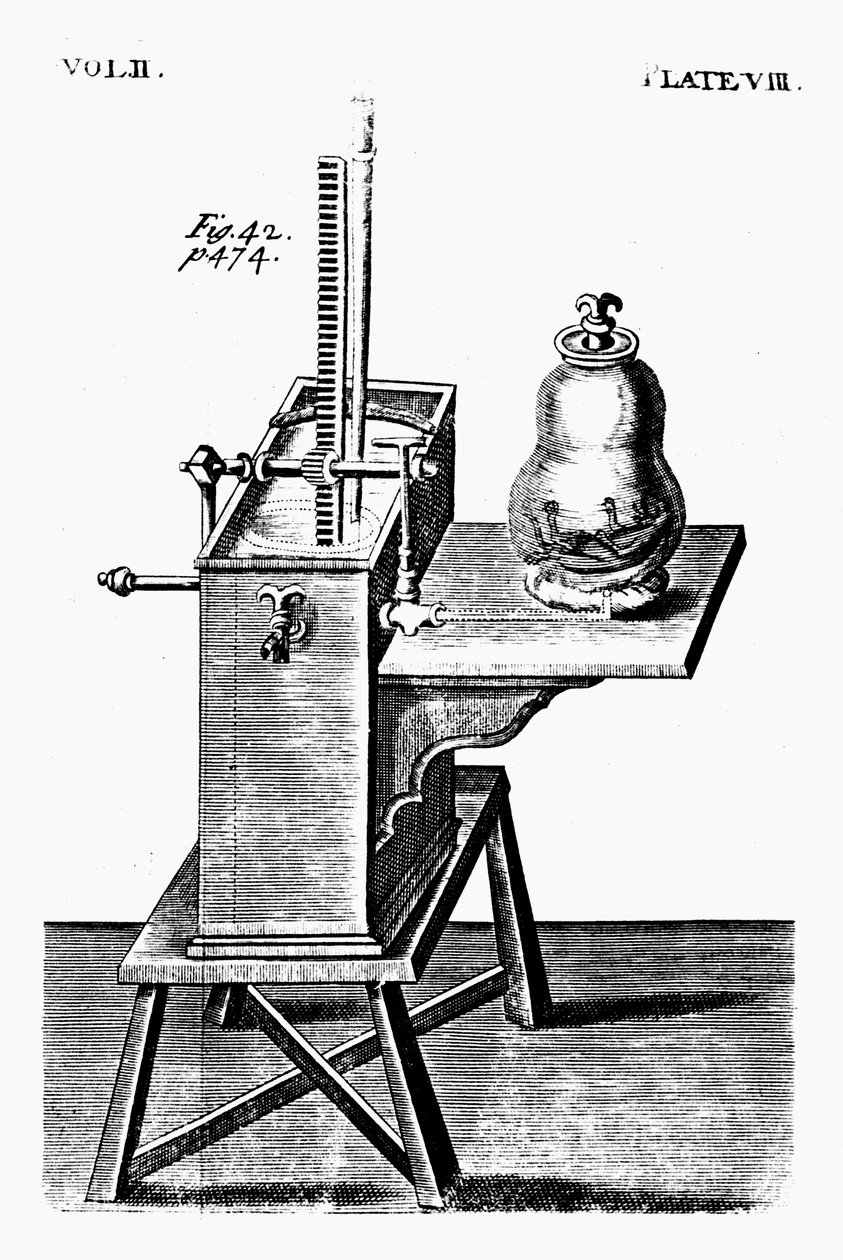 Robert Boyles andre luftpumpe, c1660 1725 av Unbekannt