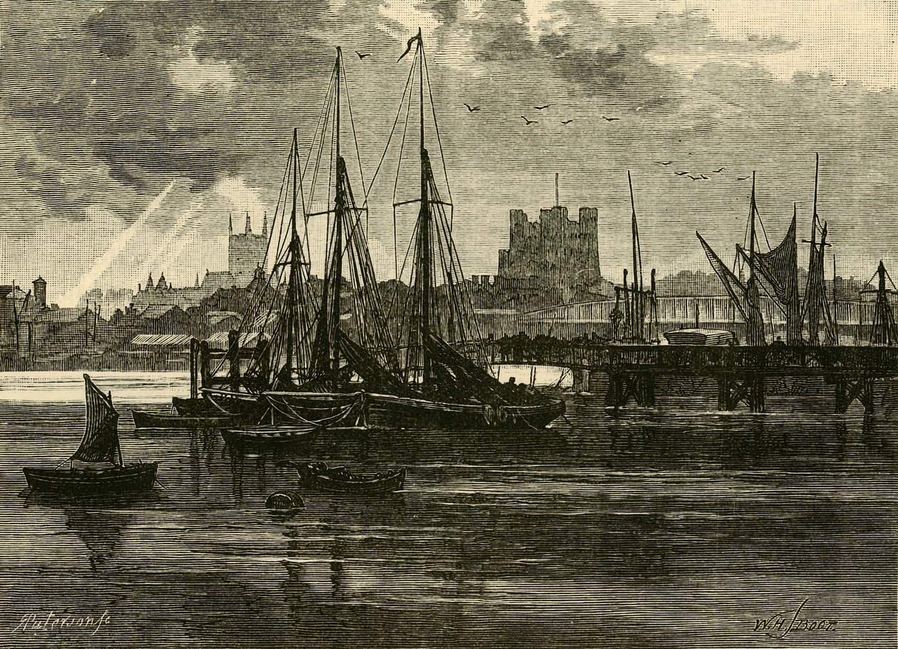 Rochester, fra Medway, 1898. av Unbekannt