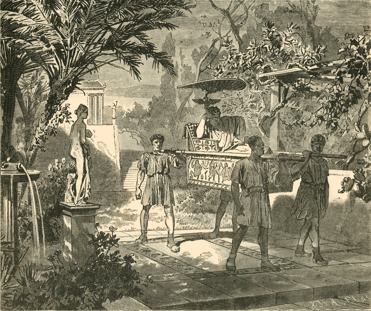 Romersk hagescene, 1890. av Unbekannt