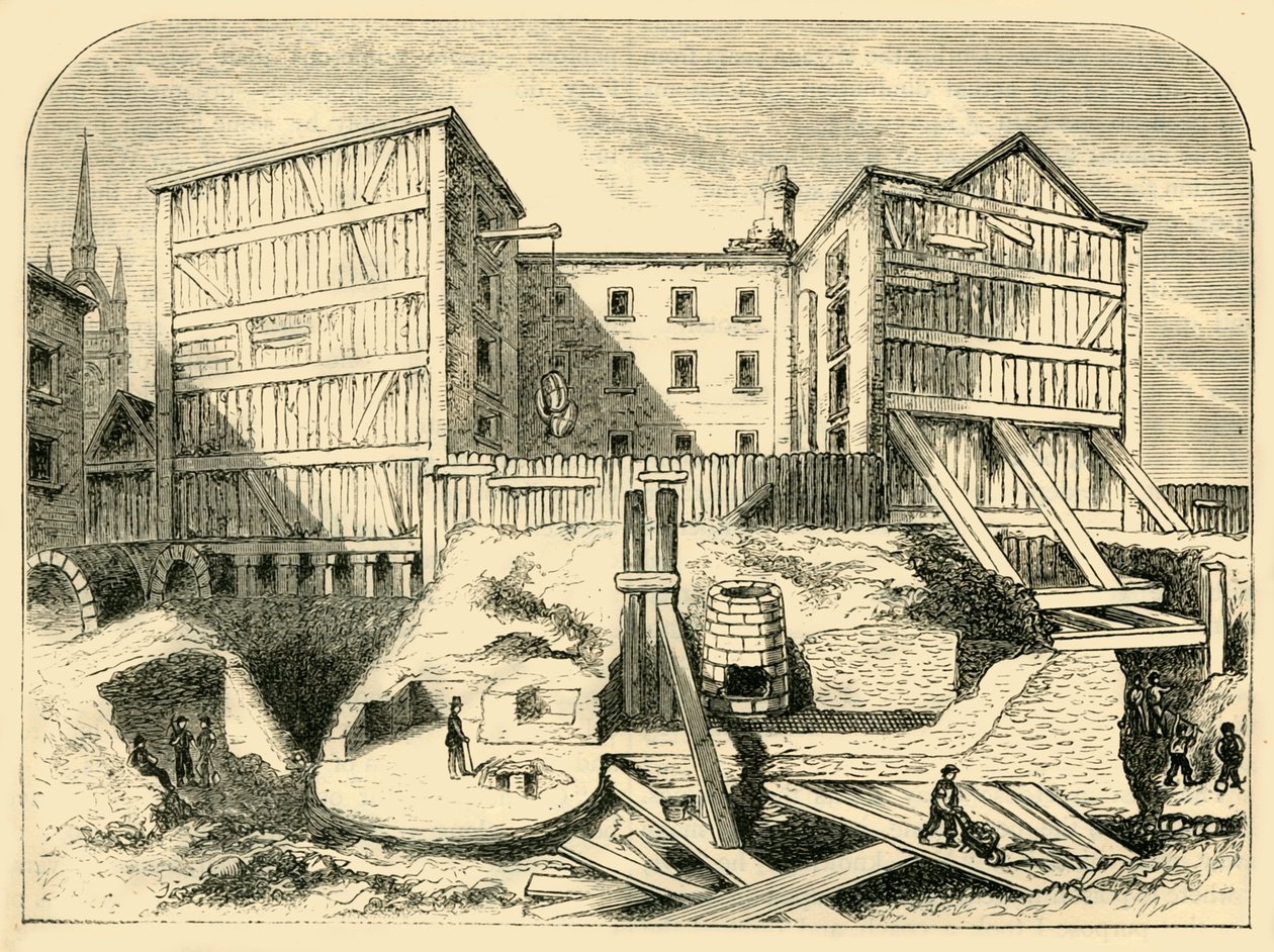 Romerske levninger funnet i Billingsgate, c1872. av Unbekannt