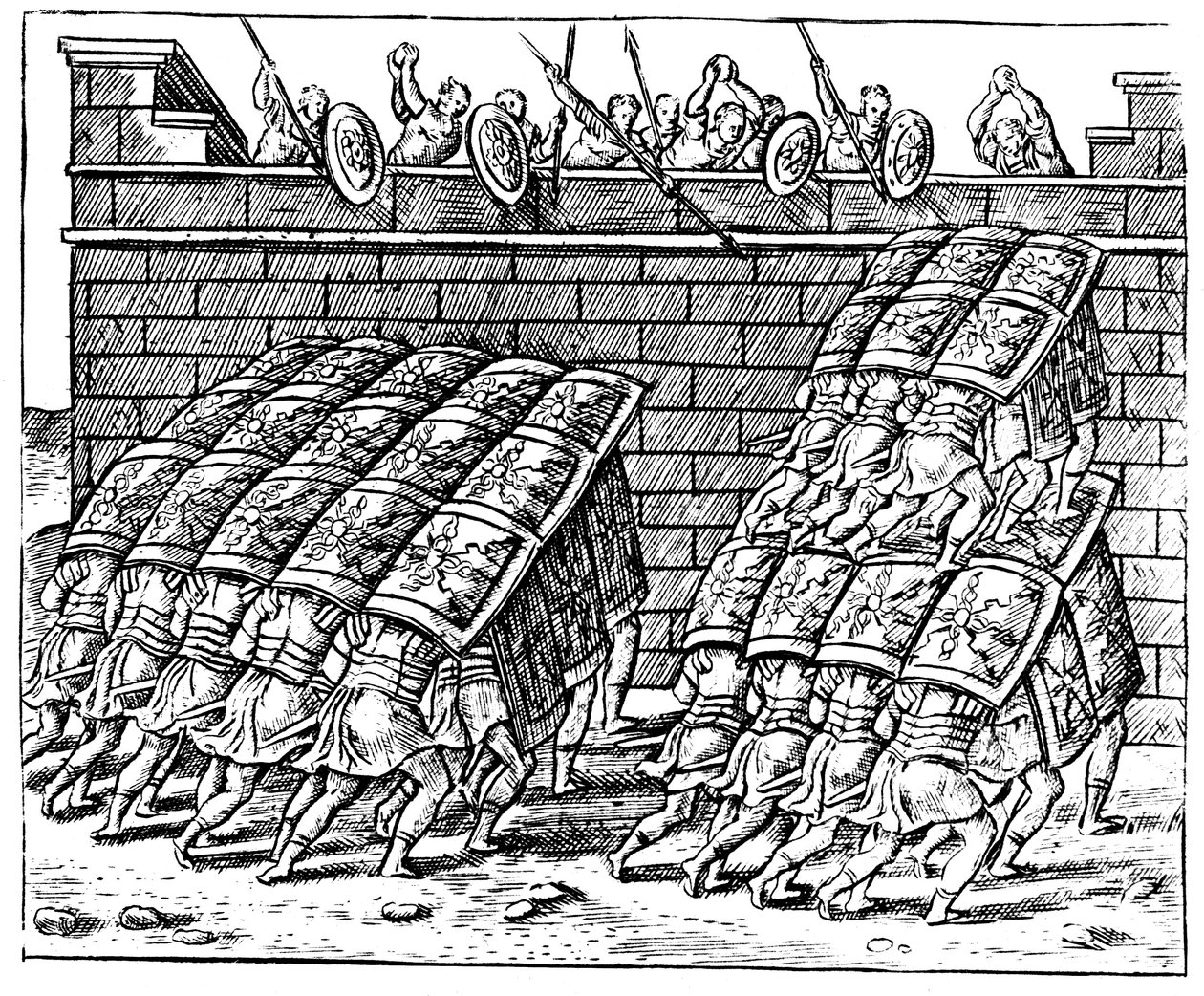 Romerske soldater angriper en festning, 1605 av Unbekannt