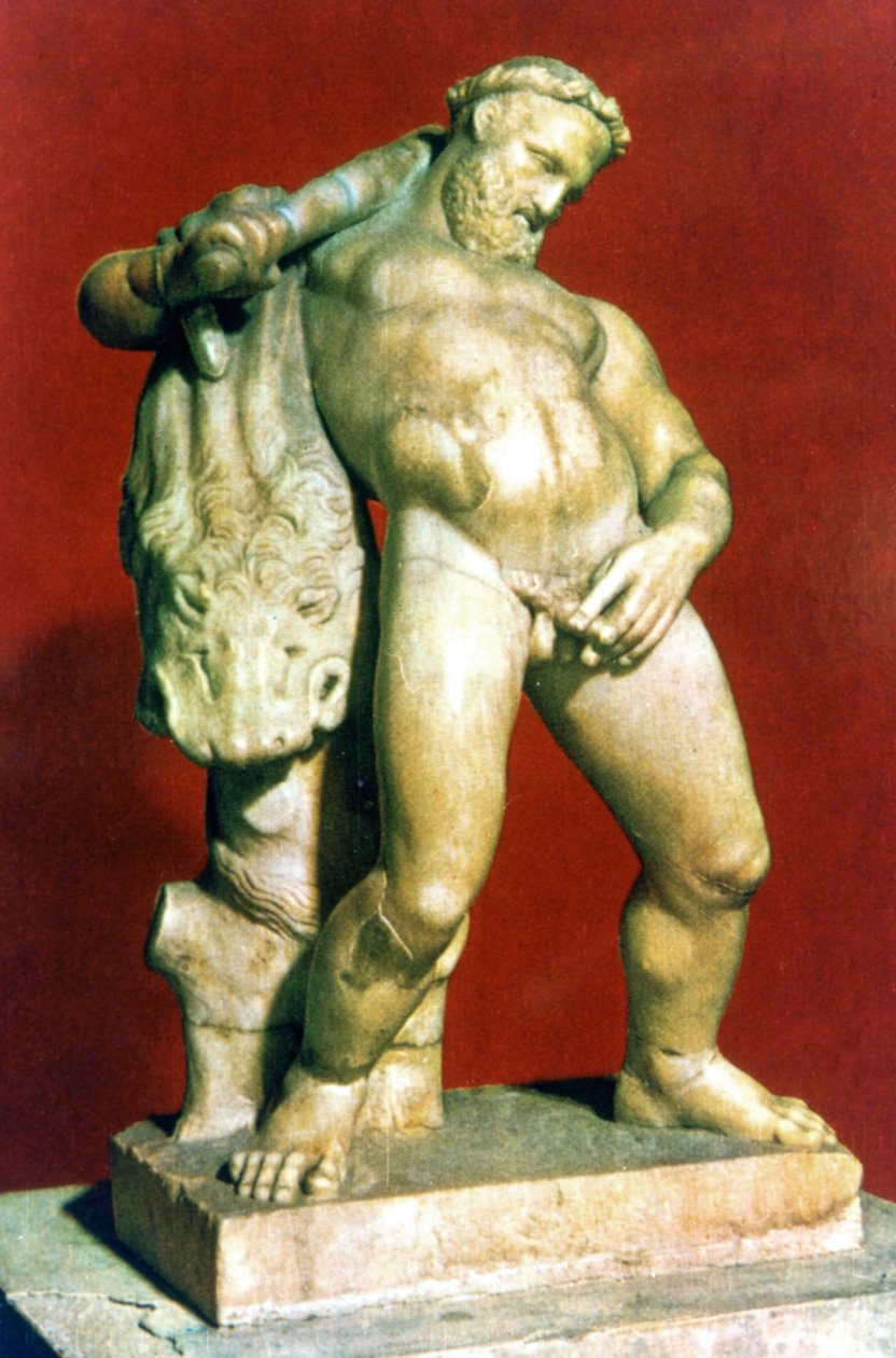 Romersk statue av en beruset Hercules av Unbekannt