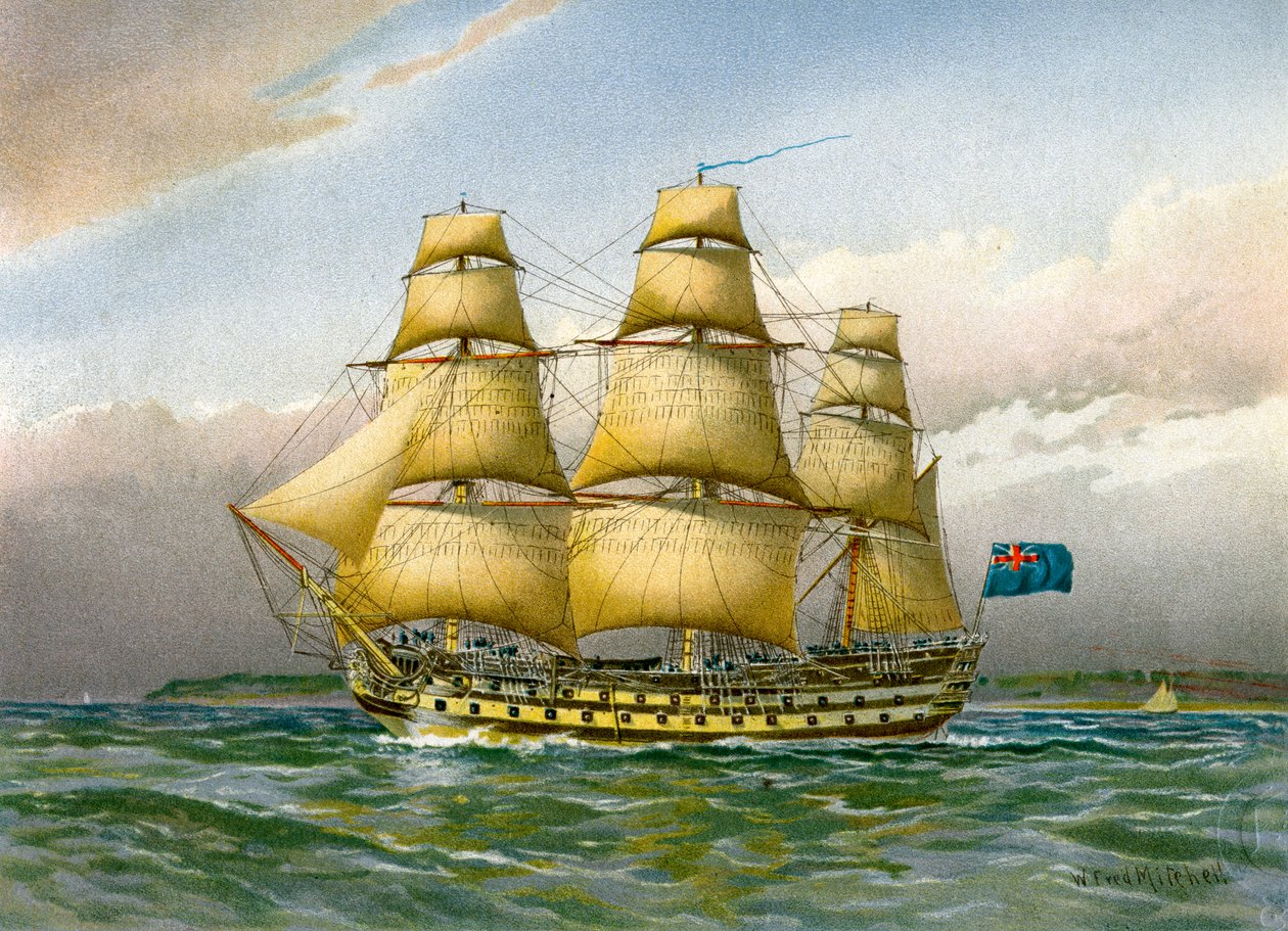 Royal Navy kampskip, c1760 c1890-c1893 av Unbekannt