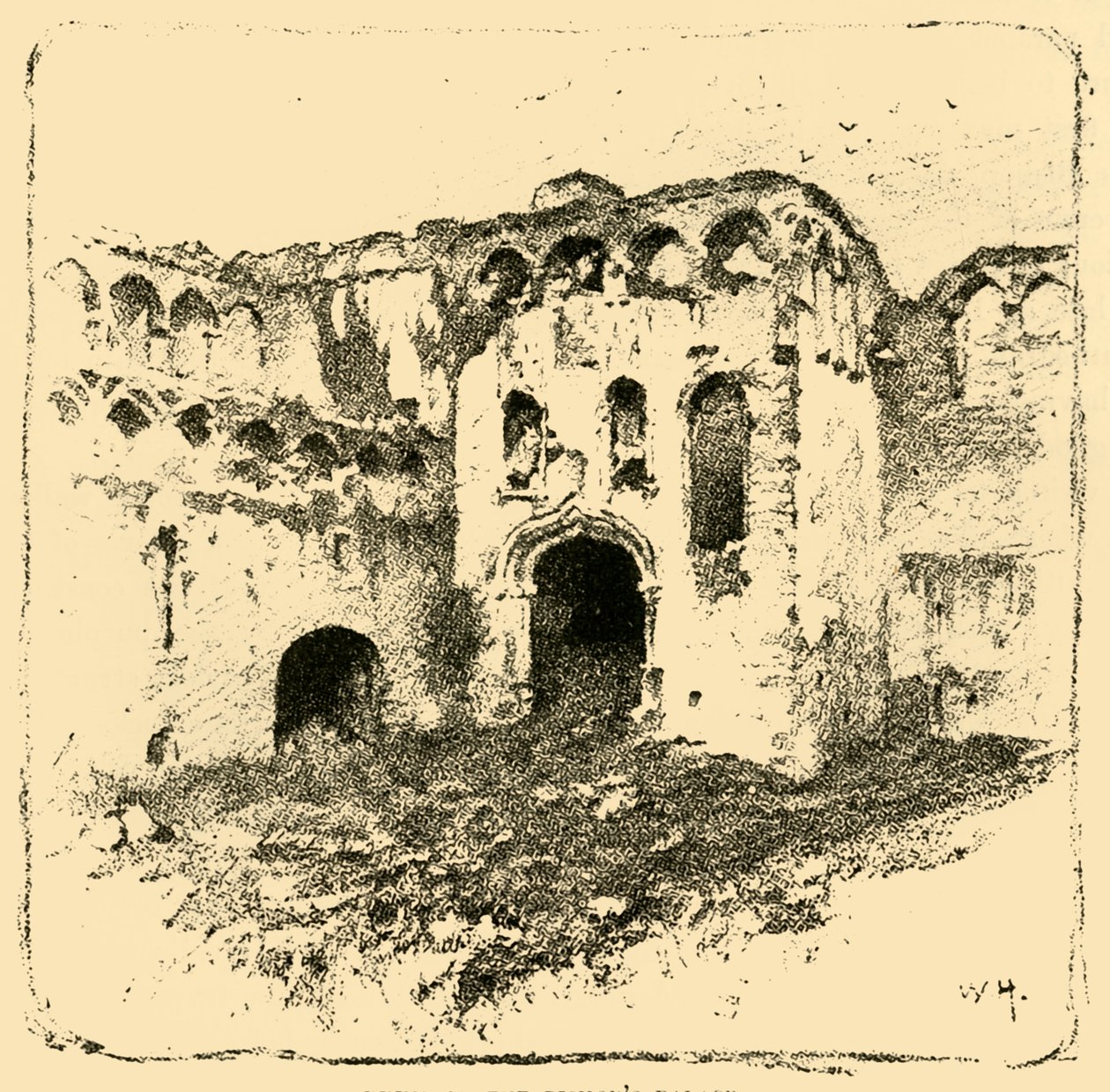 Ruinene av Bishops Palace, 1898. av Unbekannt