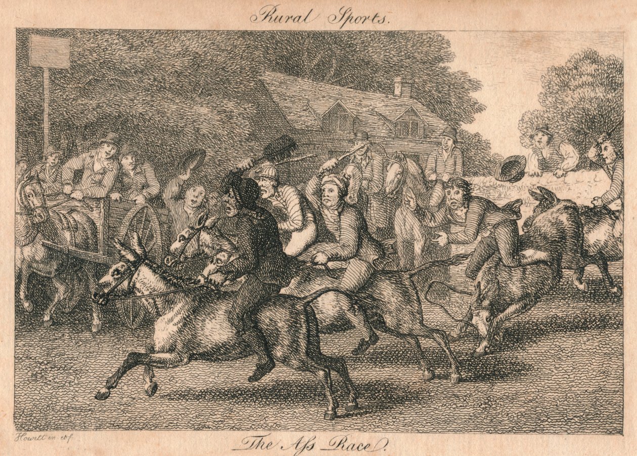 Rural Sports - The Ass Race, 1800. av Unbekannt