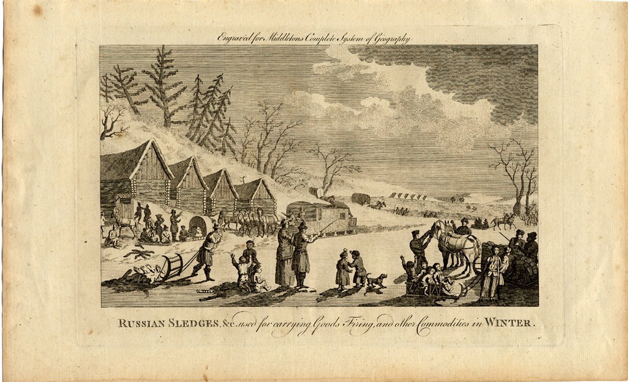 Russiske sleder om vinteren, 1750 av Unbekannt