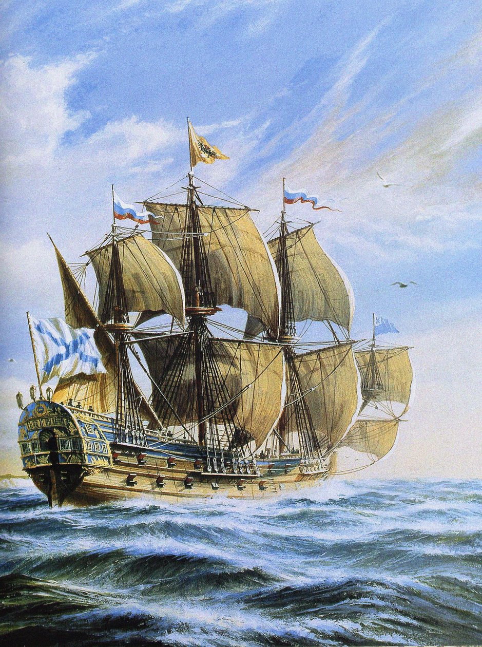 Russisk linjeskip Poltava, 1712 av Unbekannt