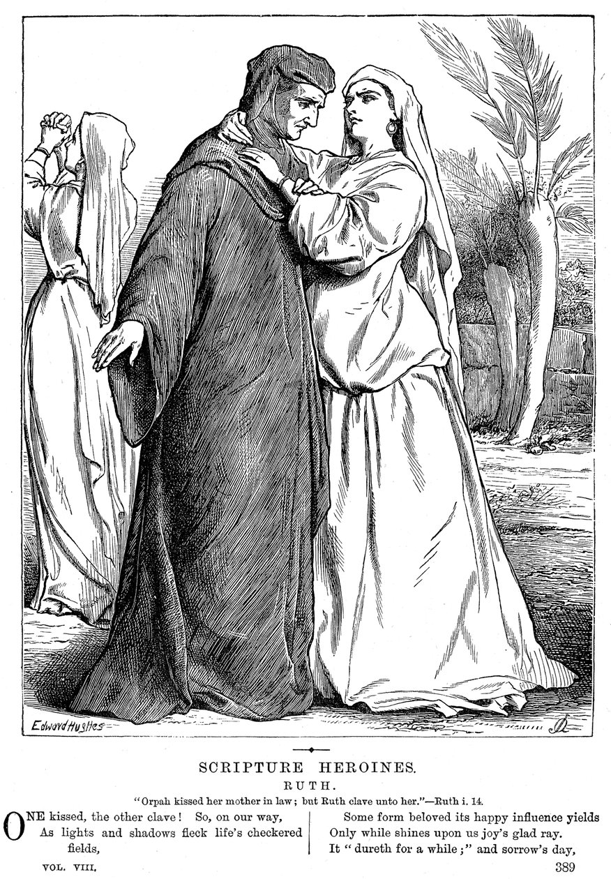 Ruth omfavner sin svigermor, 1873 av Unbekannt