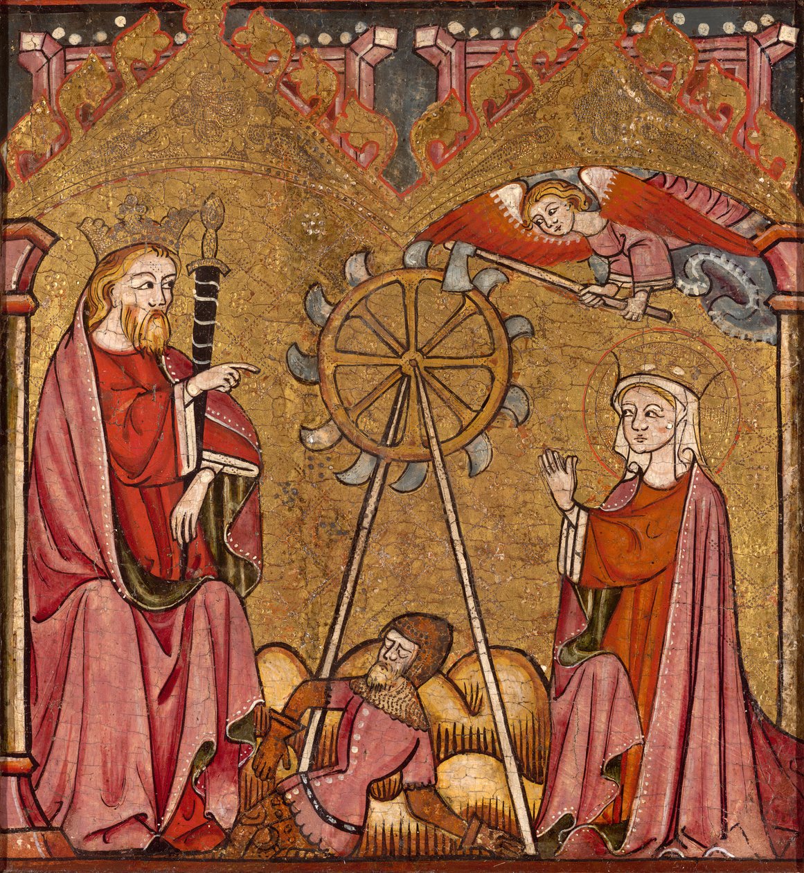 Saint Catherine levert fra hjulet, 13751400. av Unbekannt