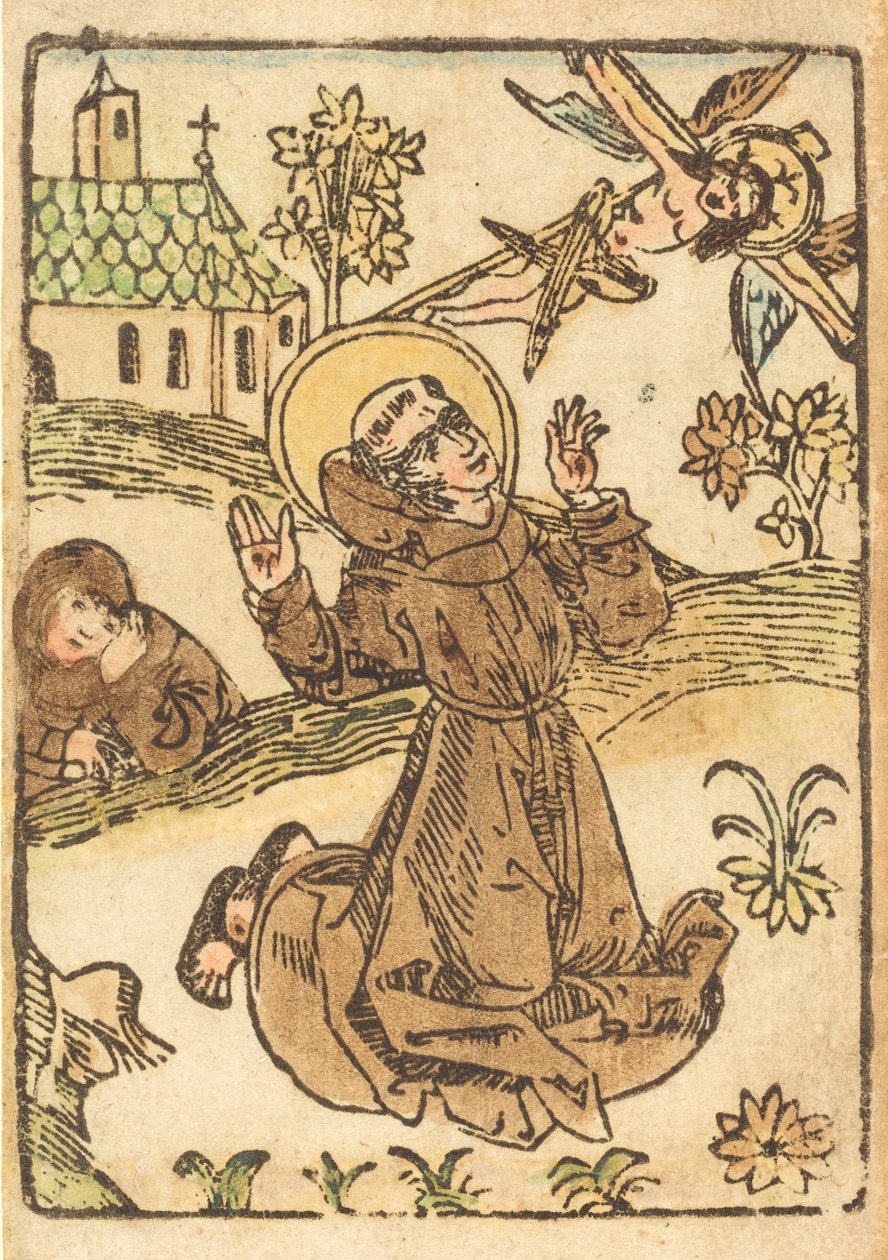 Saint Francis mottar Stigmata, ca. 1480. av Unbekannt