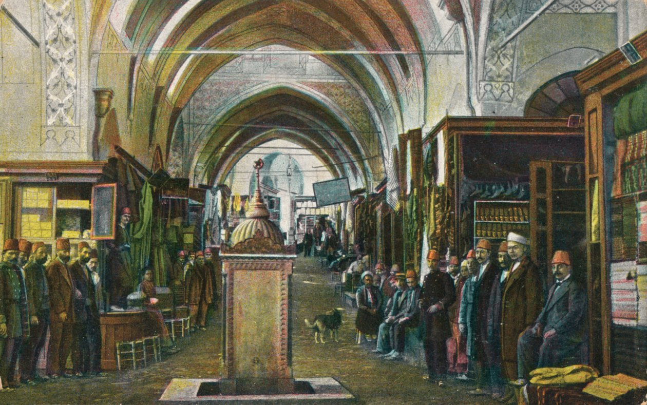 Salutt fra Konstantinopel - Den store basaren, ca 1900. av Unbekannt