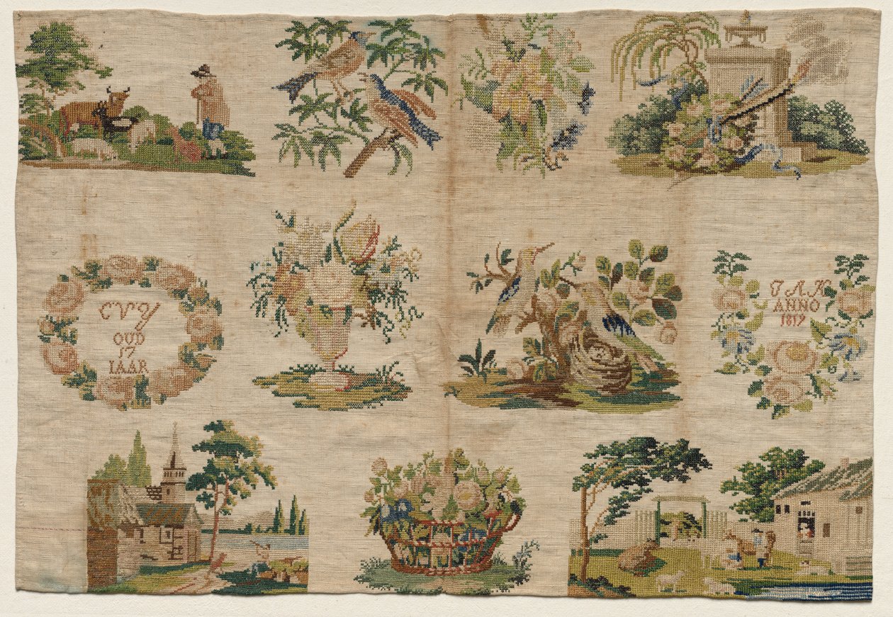 Sampler Fragment, 1819. av Unbekannt