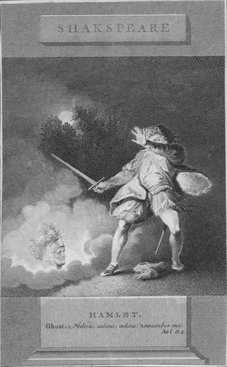 Scene fra Hamlet, 1800-tallet. av Unbekannt