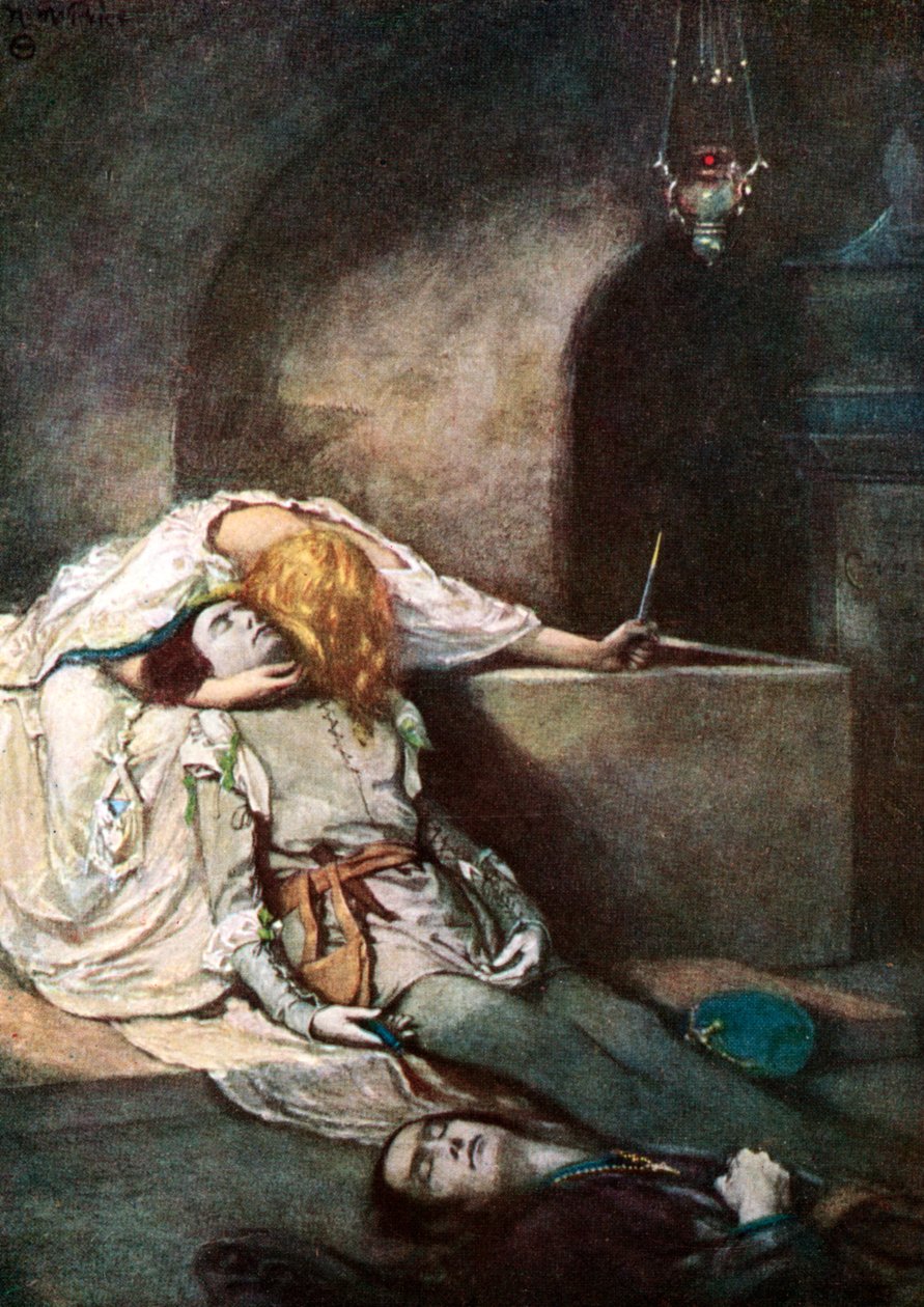 Scene fra Shakespeares Romeo og Julie av Unbekannt