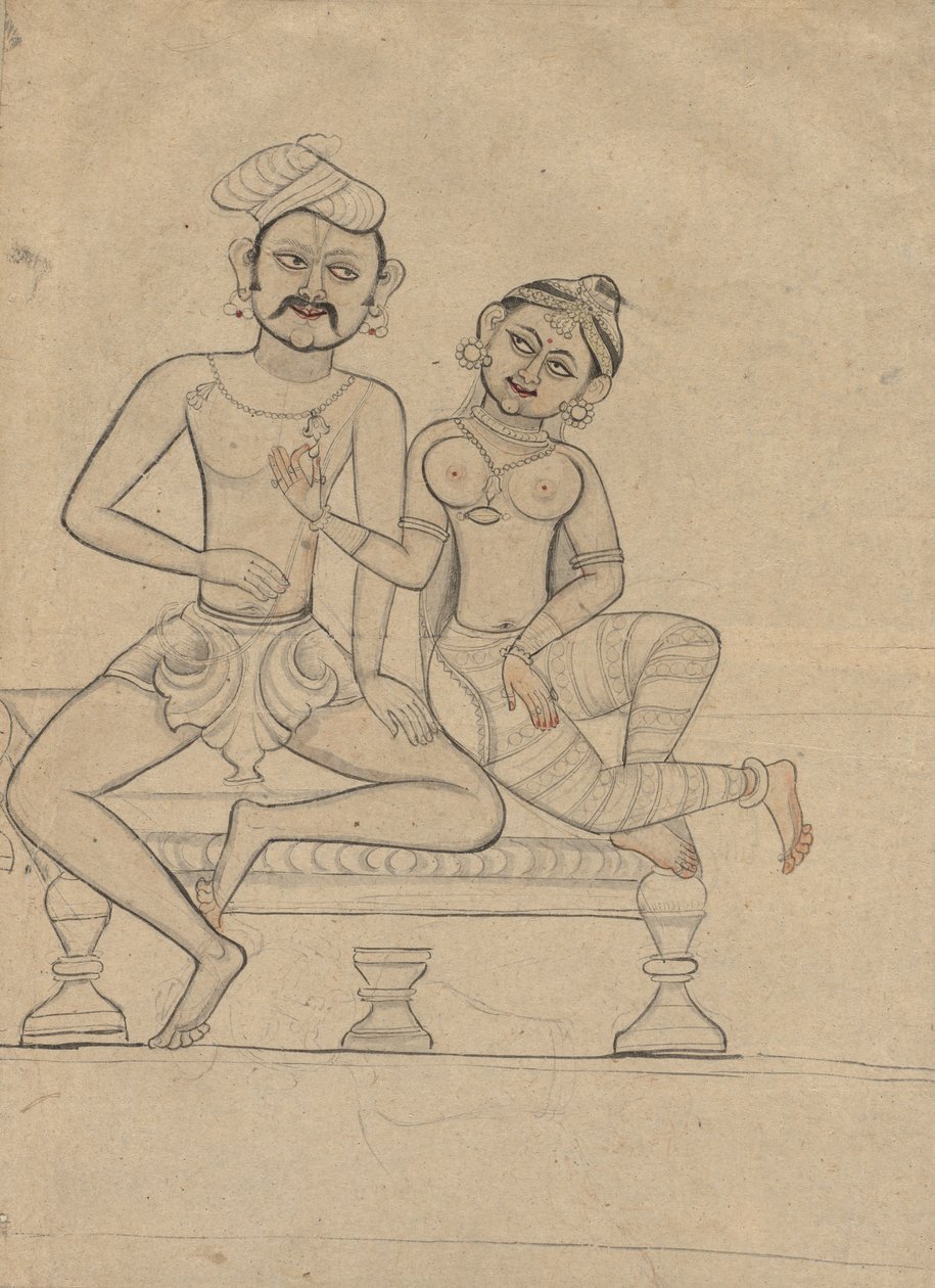 Sittende par, ca. 1800. av Unbekannt