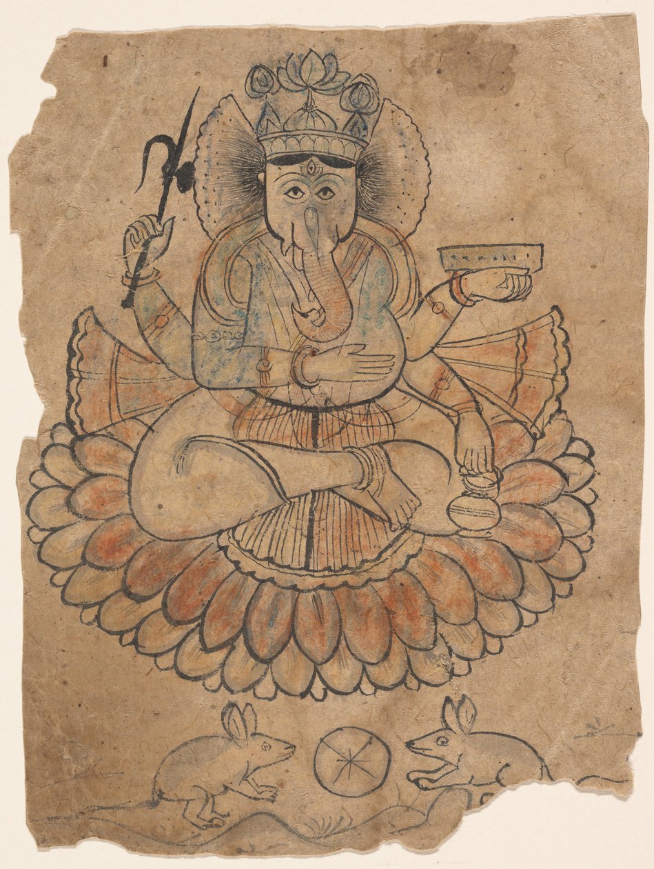 Sittende firearmet Ganesha, ca. 1775. av Unbekannt