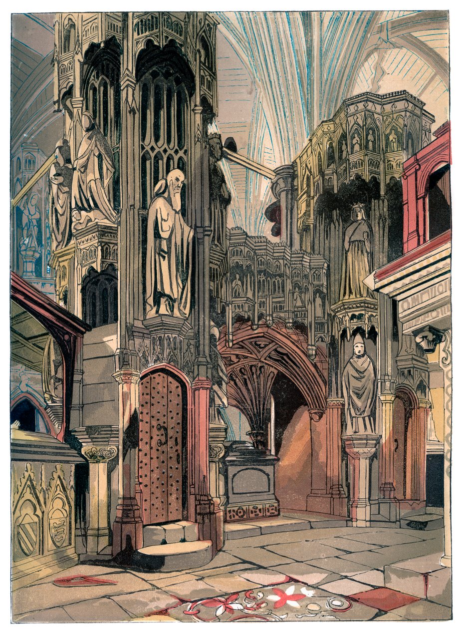 Shrine of Henry V, Westminster Abbey, London, c1850 av Unbekannt