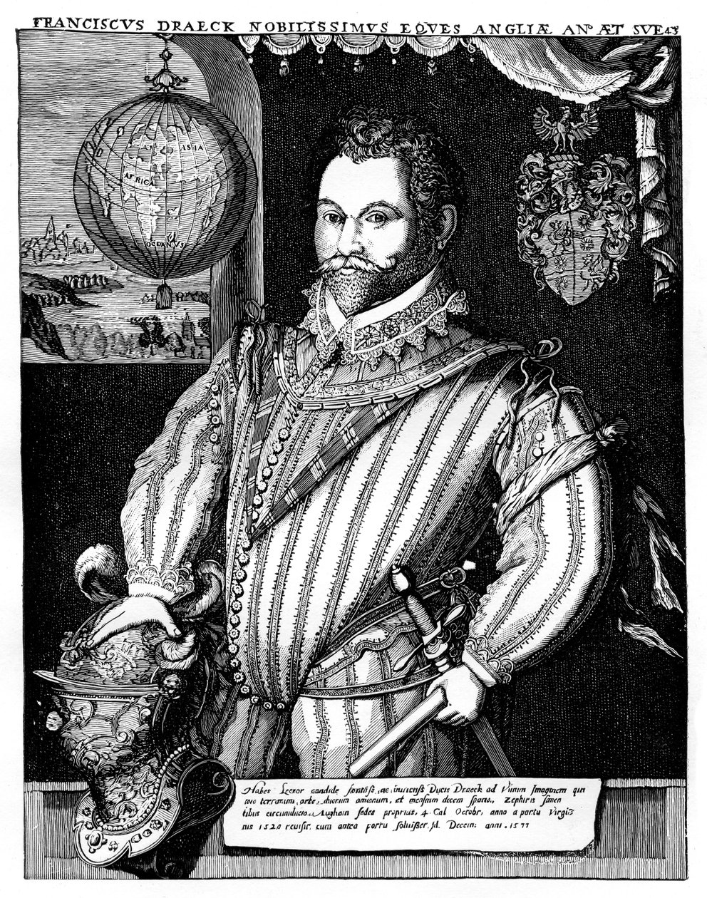 Sir Francis Drake, 1500-tallet, 1910 av Unbekannt