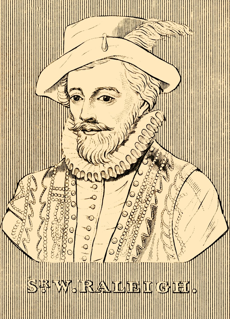 Sir W. Raleigh, c1552-1618, 1830. av Unbekannt