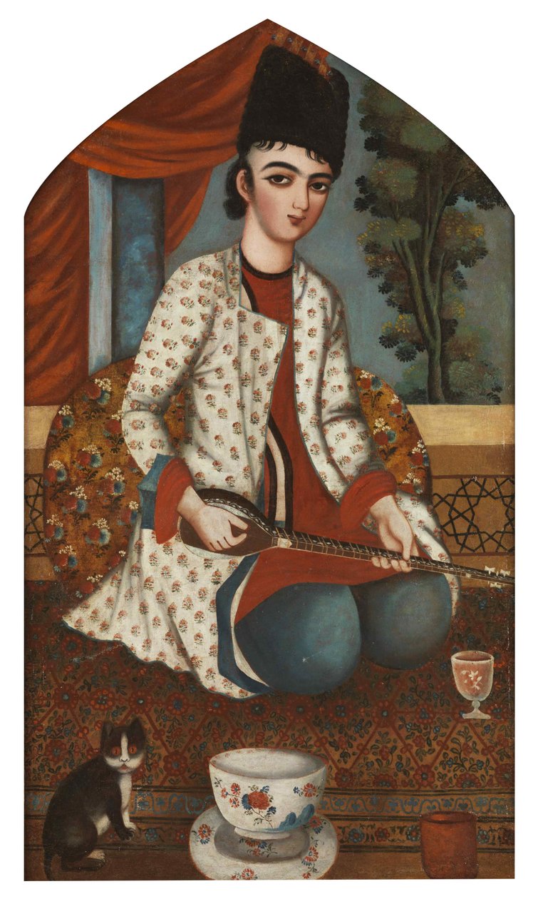 Sitarspiller, c. 1830-1840. av Unbekannt