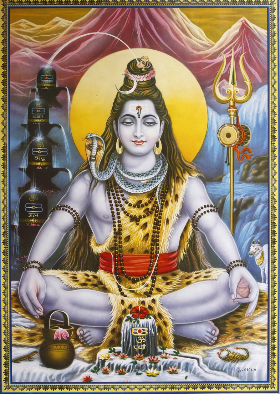 Sittende Shiva-bilde, Rishikesh, India av Unbekannt