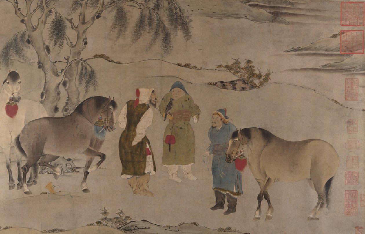Seks hester, 1200-1300-tallet. av Unbekannt