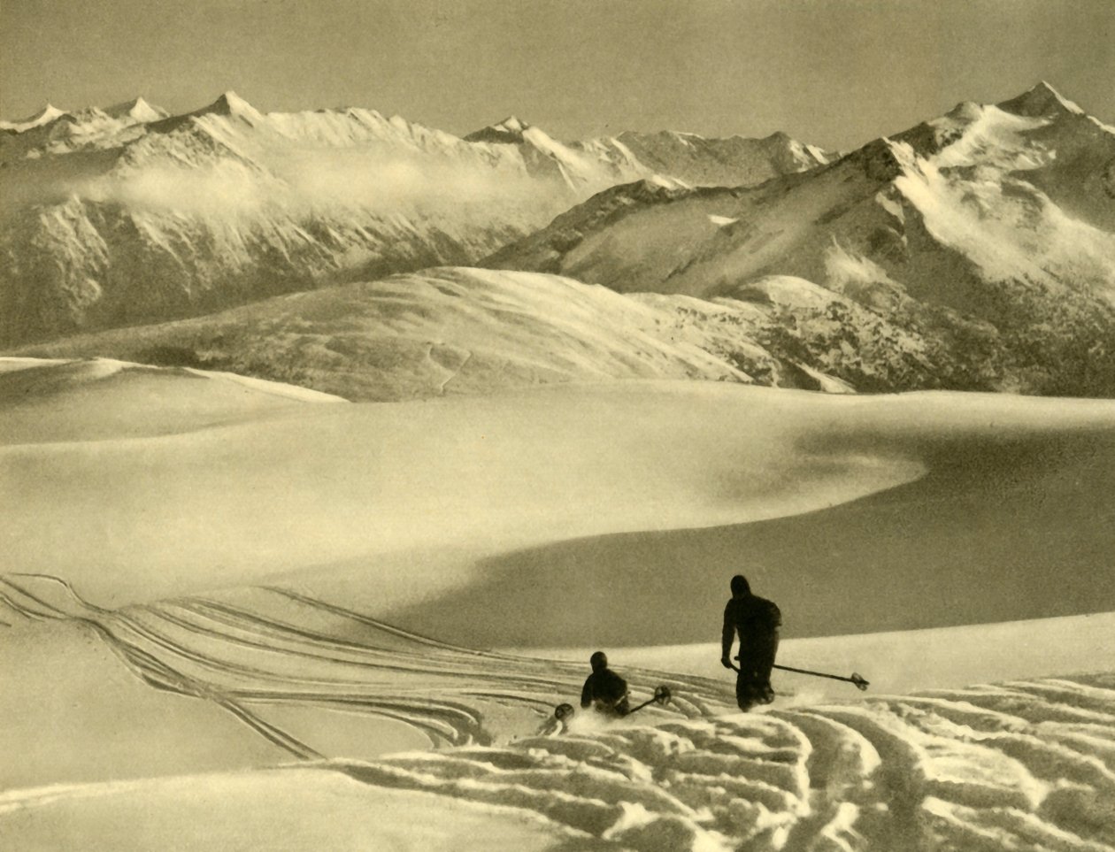 Gå på ski på Gerlos-platået, Østerrike, c1935. av Unbekannt