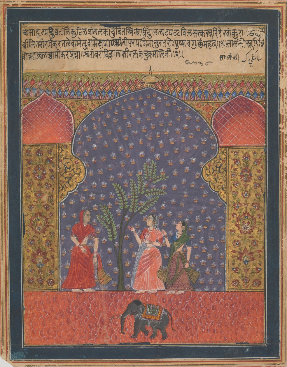 Solanki Raga, Folio fra en Ragamala, ca. 1590. av Unbekannt