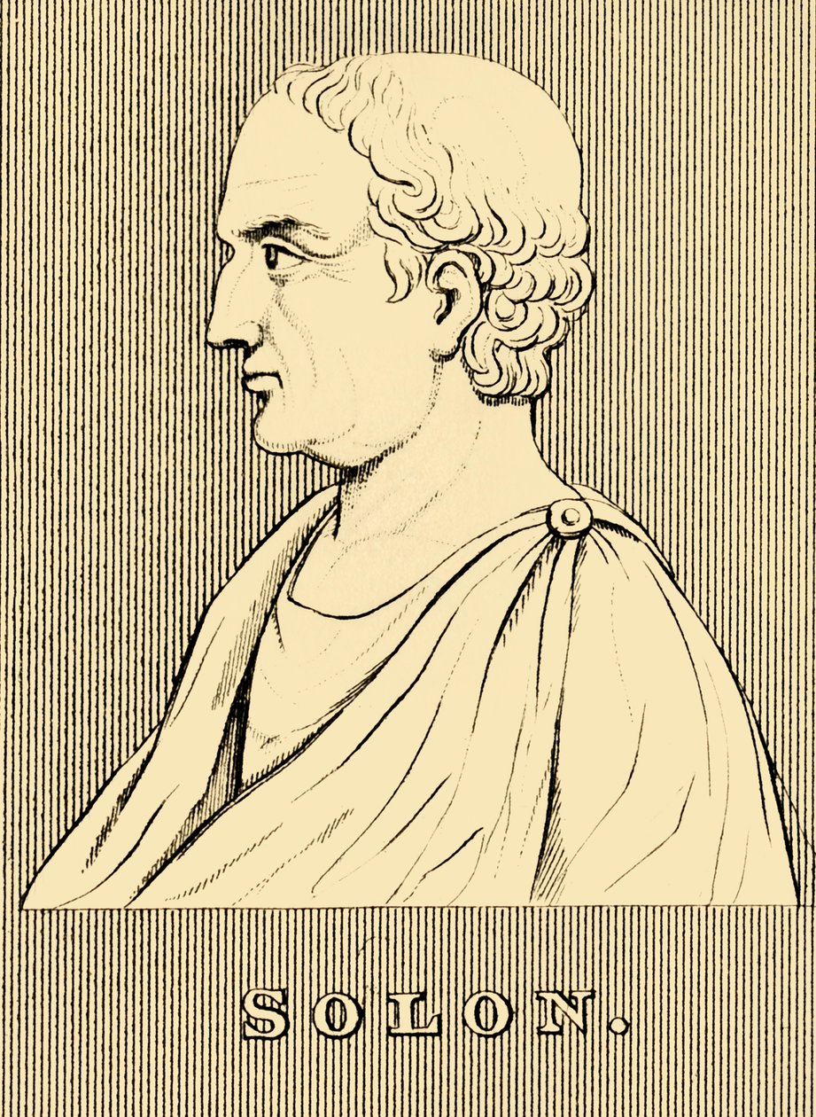 Solon, c630-c560 f.Kr., 1830. av Unbekannt