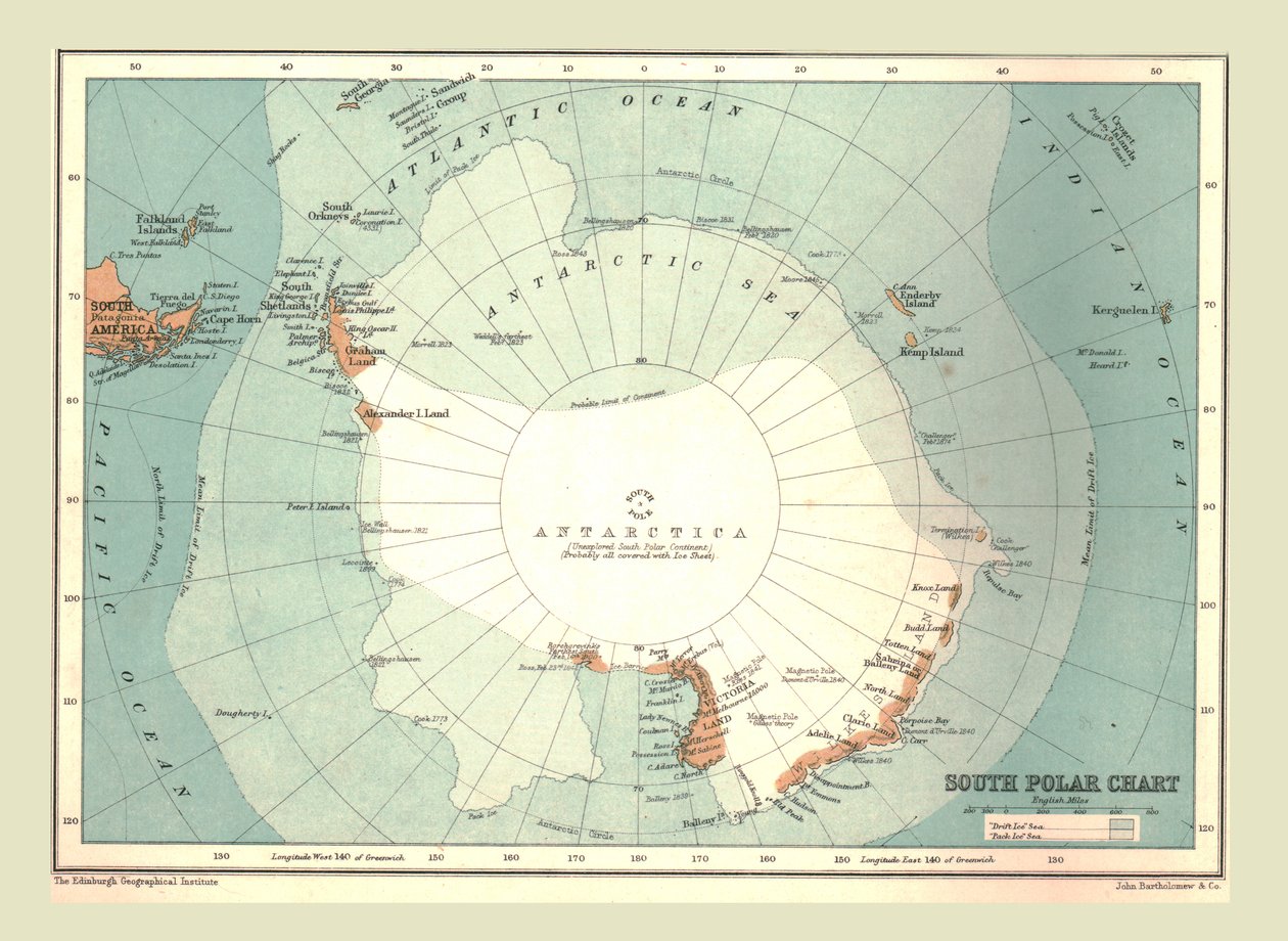 South Polar Chart, 1902. av Unbekannt