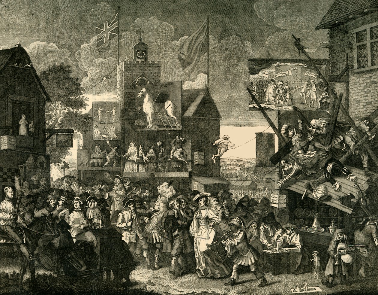 Southwark Fair. Etter Hogarths Picture, c1878. av Unbekannt