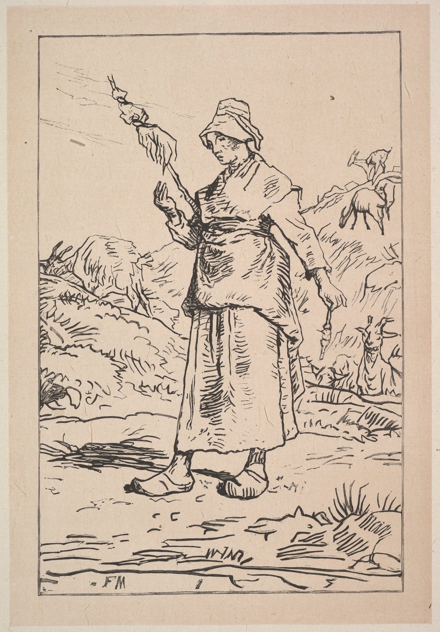 Spinner fra Auvergne, 1830-99. av Unbekannt