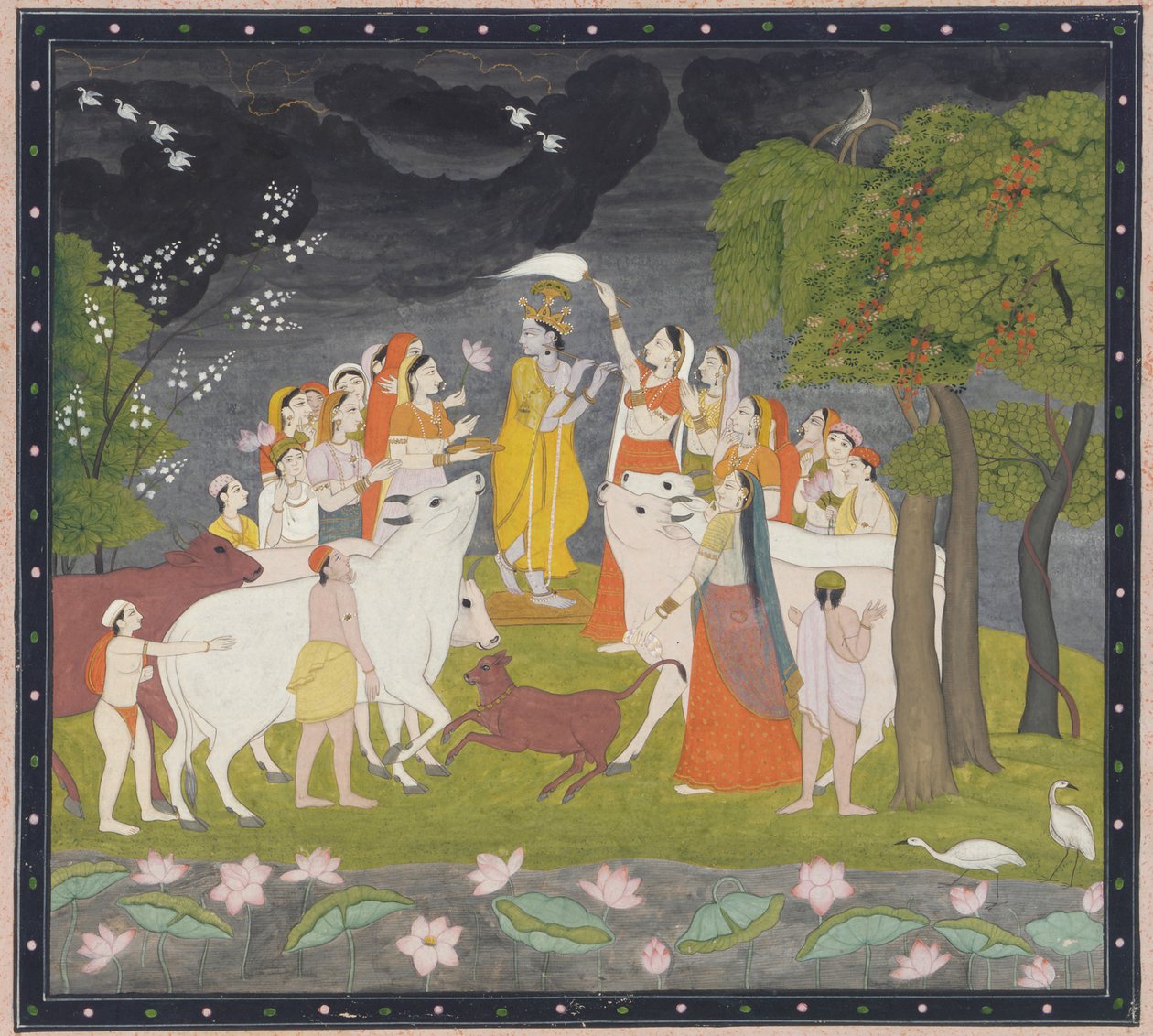 Sri Krsna med fløyte, ca. 1790-1800. av Unbekannt