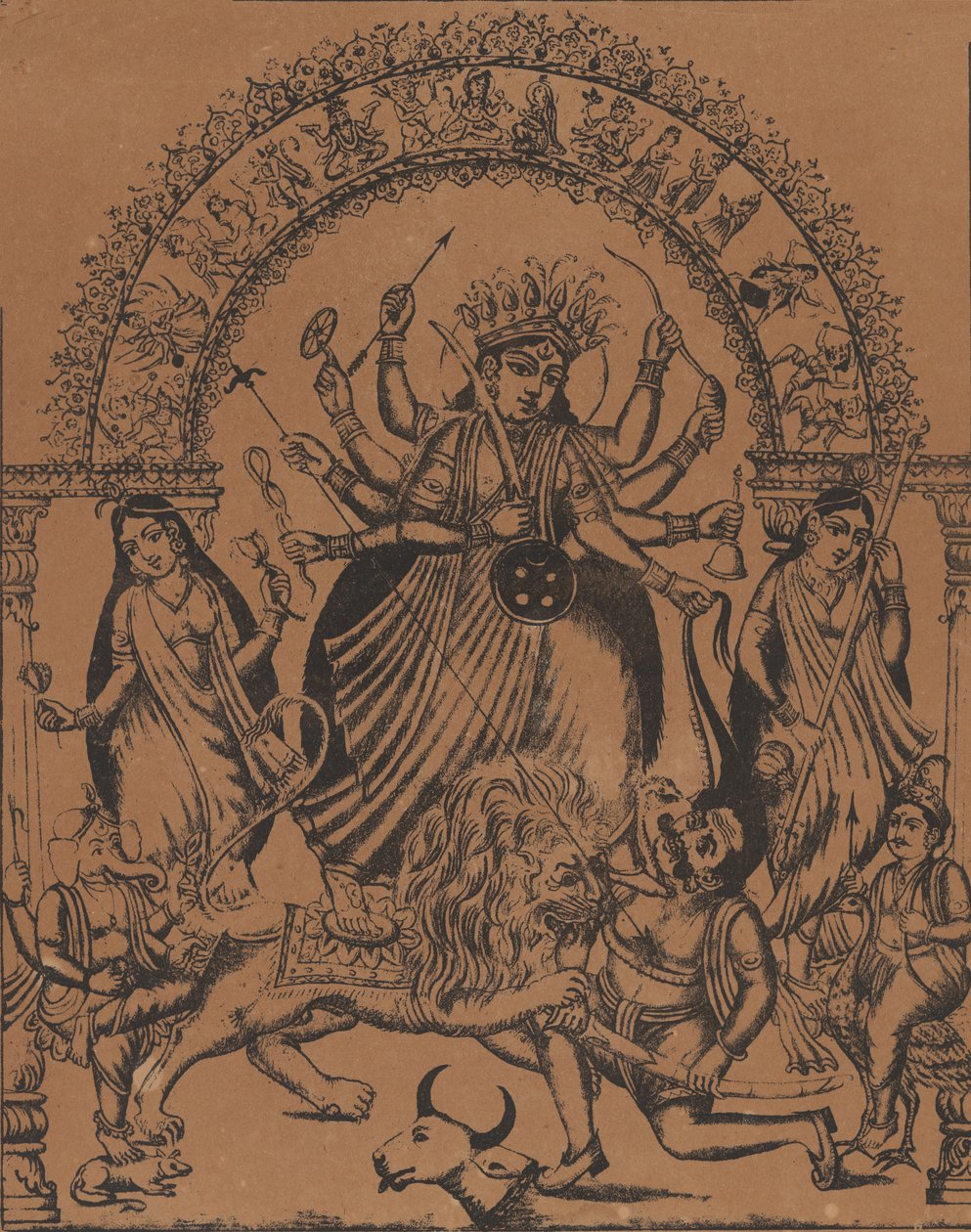 Sri Sri Durga, ca. 1875-80. av Unbekannt
