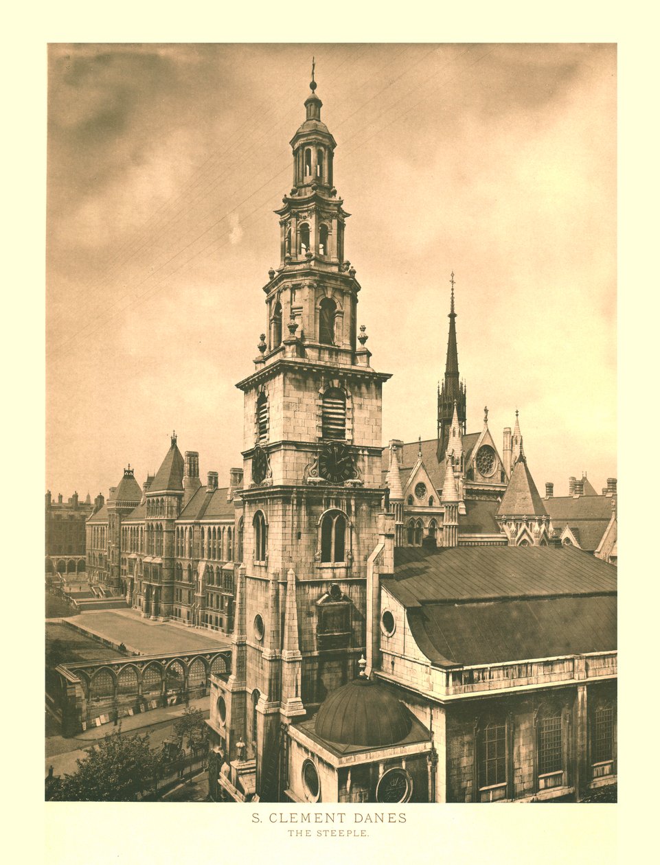St Clement Danes, The Steeple, midten av slutten av 1800-tallet. av Unbekannt