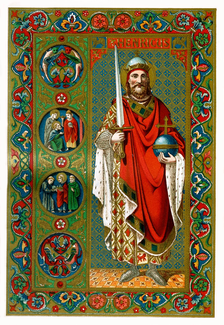 St Henry, den hellige romerske keiseren, 1886 av Unbekannt